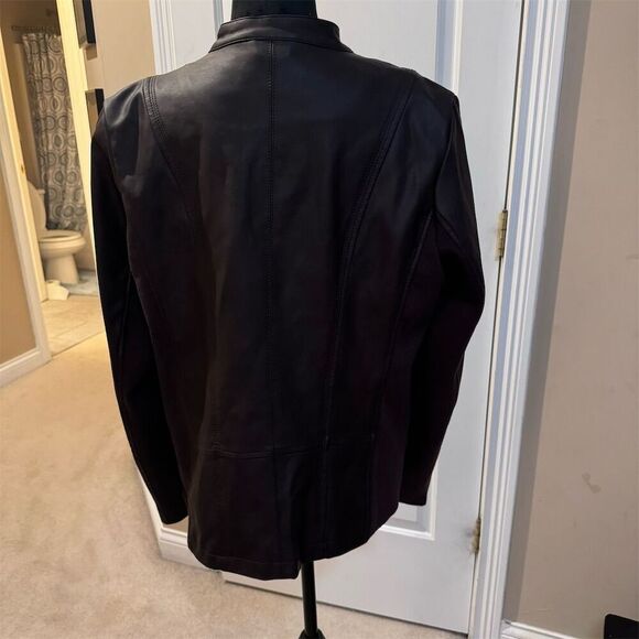 NWOT Mo-Ka Women's Biker Jacket Black XL - Picture 2 of 5